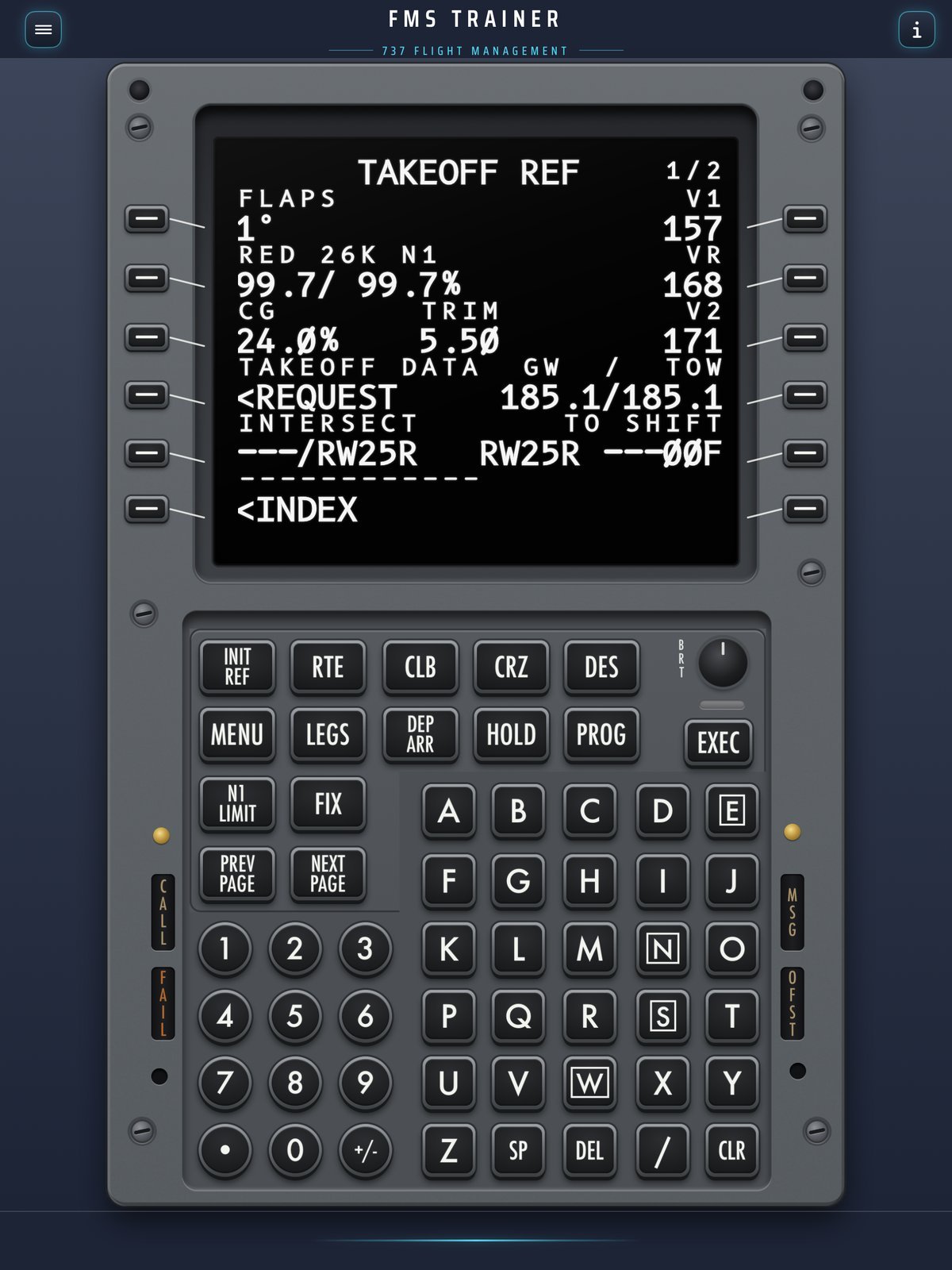 737 takeoff reference page