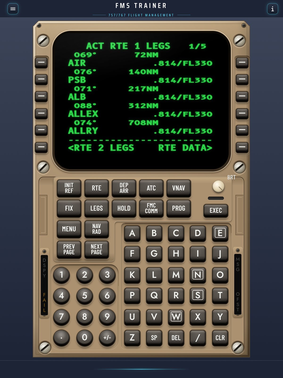 757/767 CDU LEGS page