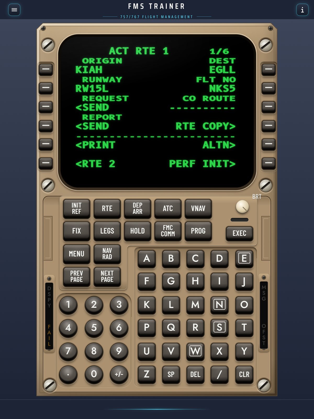 757/767 CDU route page