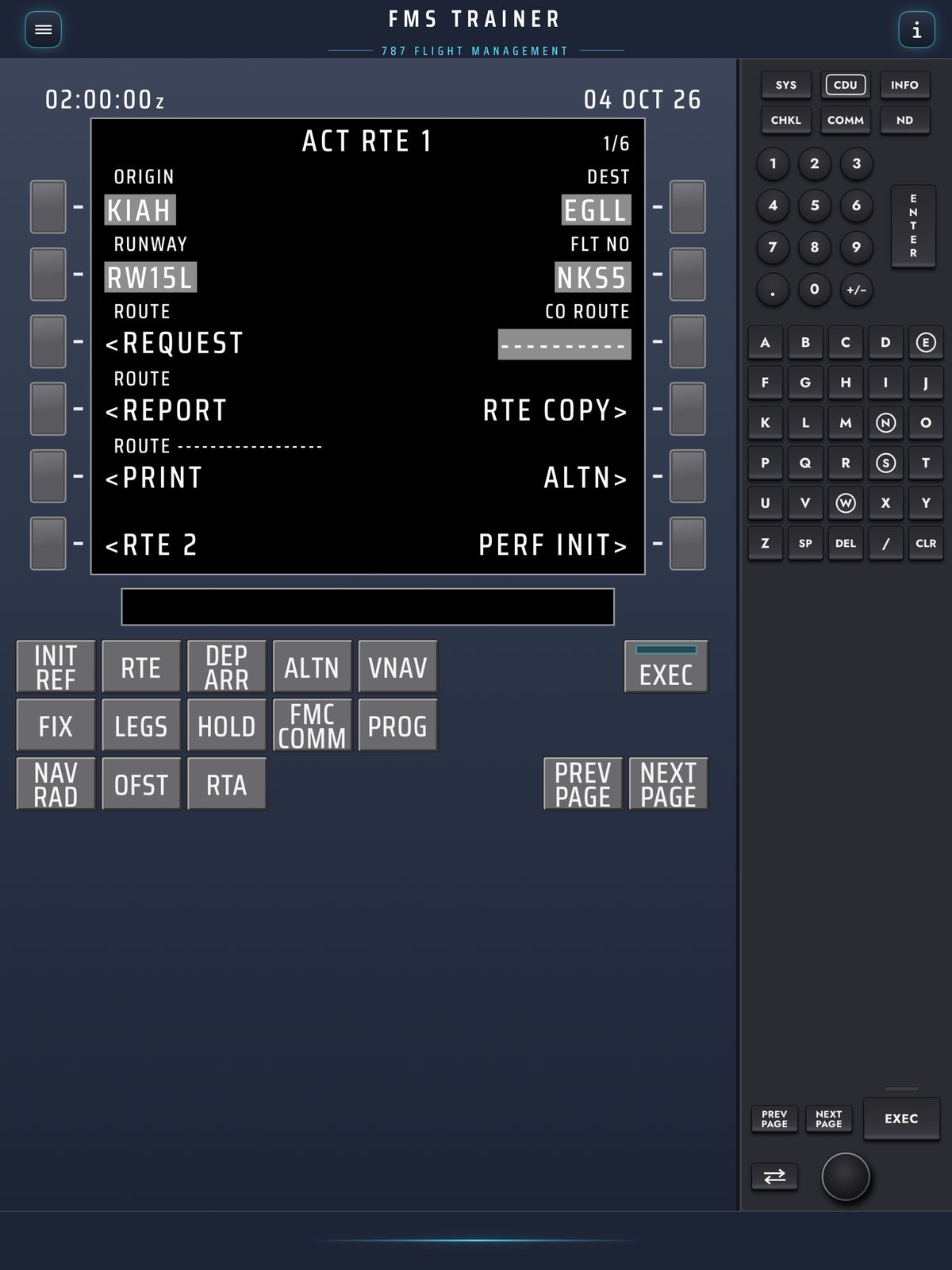 787 CDU route page