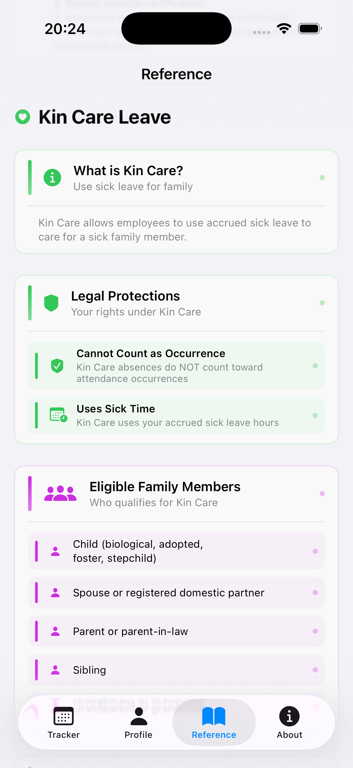 Kin Care Leave Information