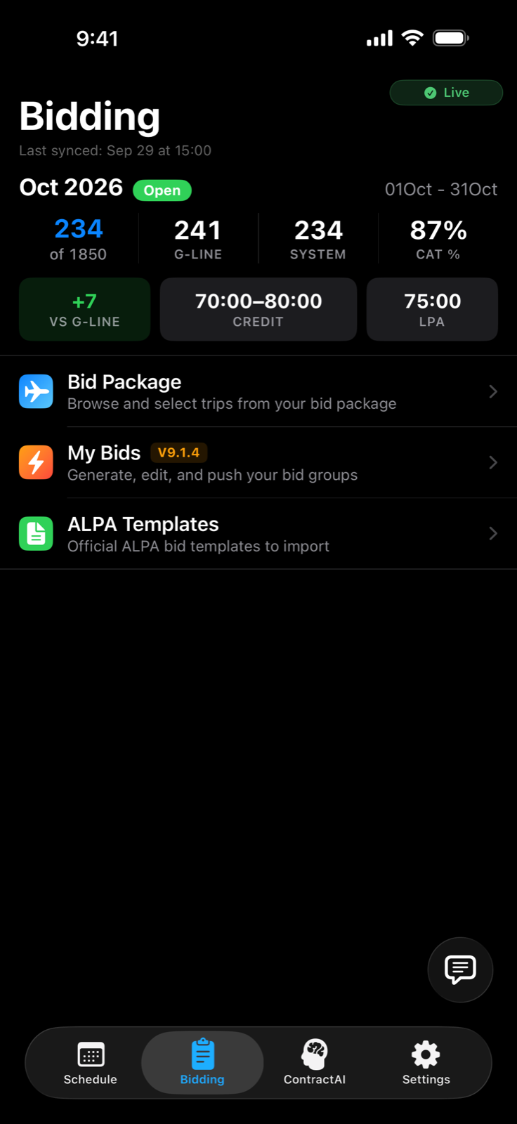 Bidding home in dark mode