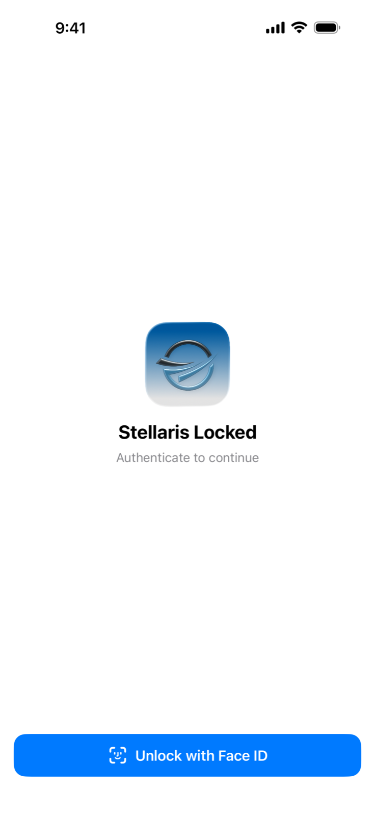 Stellaris lock screen with Unlock with Face ID