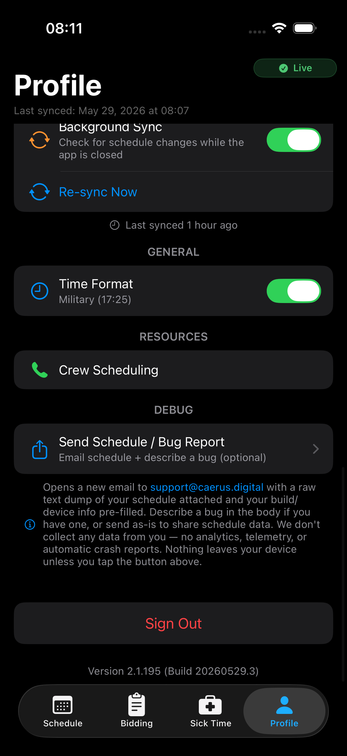 General settings and resources